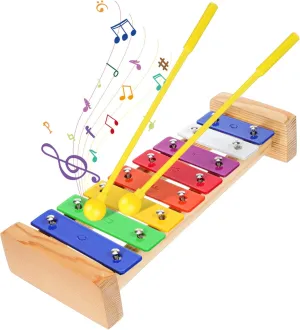 1 Set Colorful Portable Xylophone Music for Beginner Percussion Instrument with Mallets Enhances Coordination Skills Safe Wooden Construction for Early Childhood Learning