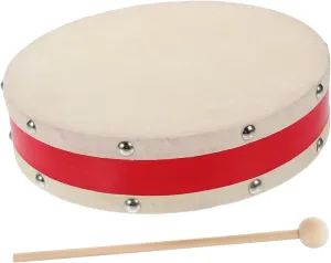 1 Set Hand Drum for Wooden Preschool Musical Instrument with Drumstick Double Sided Drum for Cognitive and Sensory Development