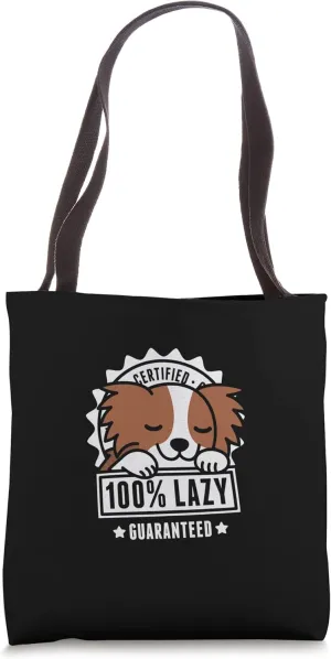 100 Percentage Lazy Papillon Dog Tote Bag