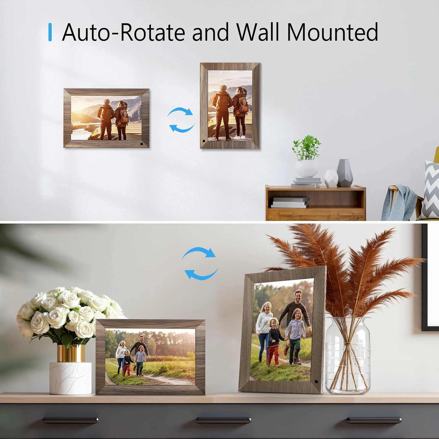 10.1 WiFi Digital Picture Frame, IPS Touch Screen Smart Cloud Digital Photo Frame with 16GB Storage, Wall Mountable, Auto-Rotate, Share Photos from Anywhere Via App, Email