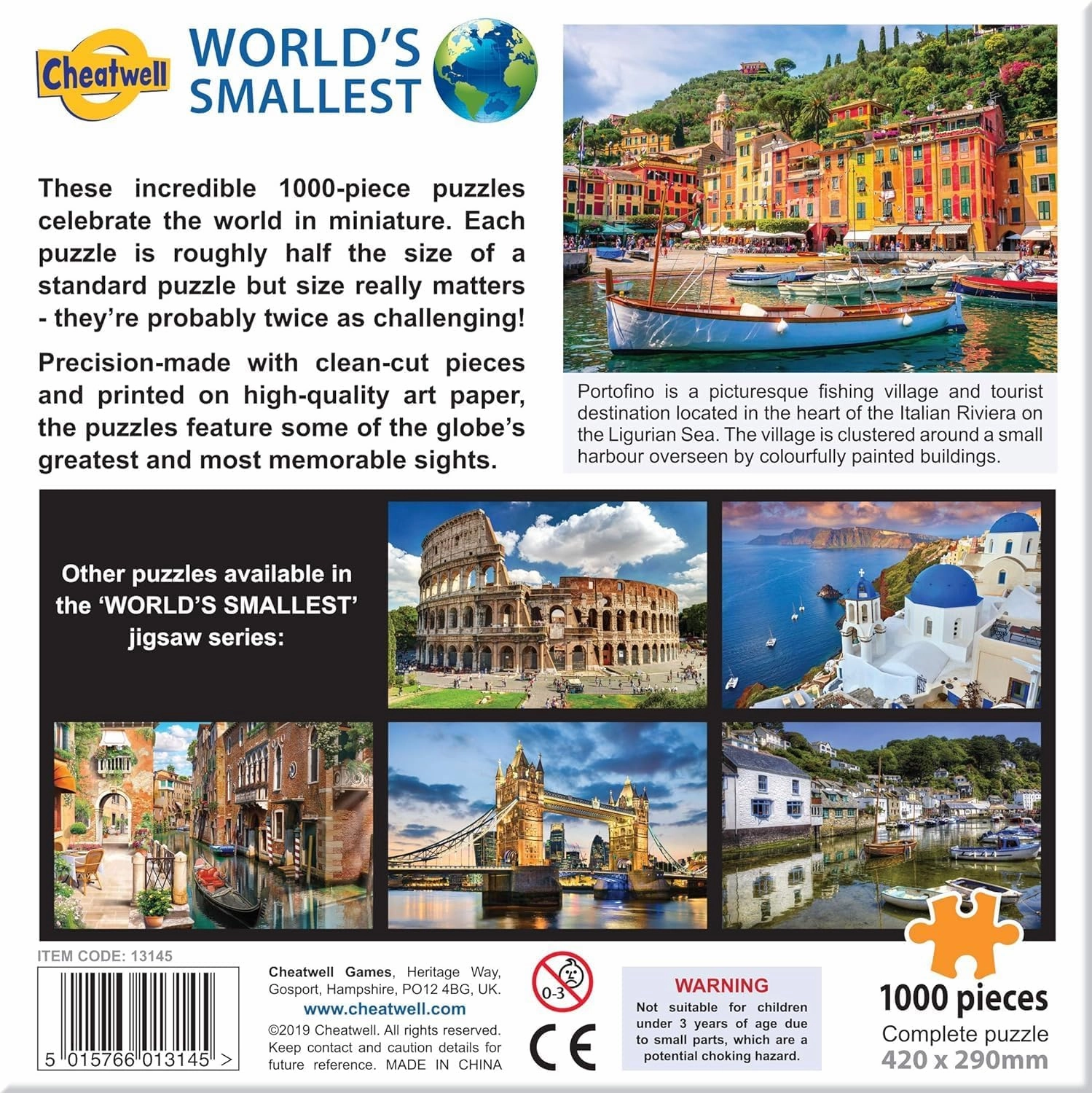 13145 Puzzle World's Smallest 1000 Piece Jigsaw Portofino