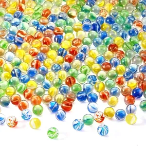 1500 Pcs Cats Eyes Glass Marbles Color Mixing Glass Marbles 0.55 Inch Solid Glass Marbles Round DIY Colorful Marble for Kids Slingshot Home Decoration Chinese Checkers Game for Crafting, Party Favors
