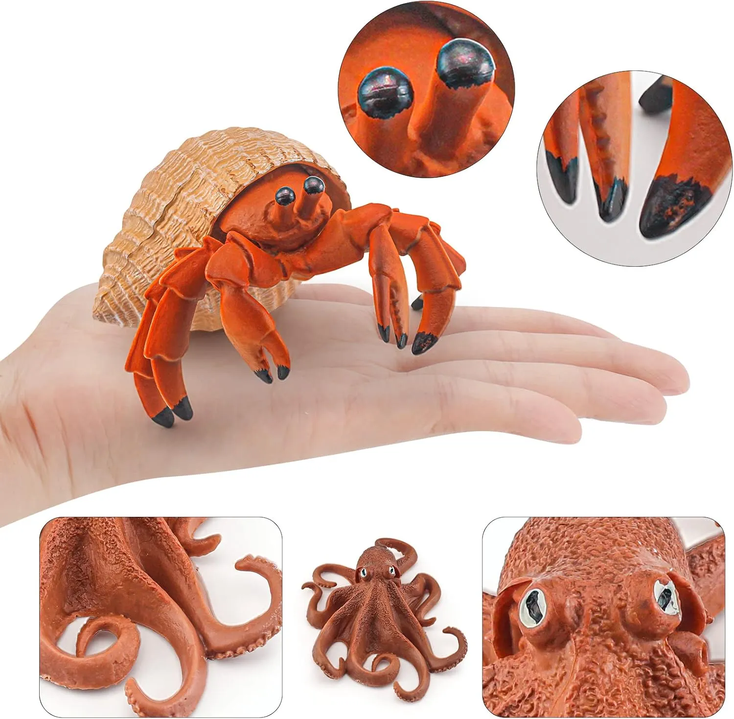 15PCS Jumbo Sea Creatures Toys Set for Kids Whale Toy Figure Turtle Figurine Model Sea Ainimals Shark Toys Boy Birthday Gift