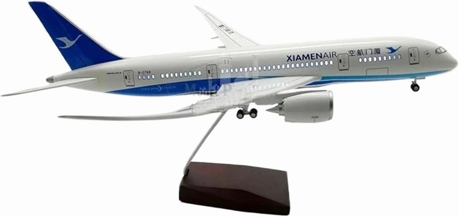 1 160 Scale Resin Die-cast Aircraft for Xiamen Airlines Boeing 787 Aircraft Model with Light Display Gift 47 Cm Miniatures Set(No Light)