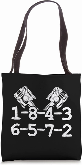 1-8-4-3-6-5-7-2 Firing Order Big Block Engine Car Guy Garage Tote Bag