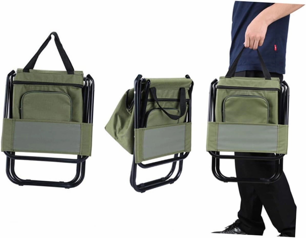 1pc Folding Fishing Chair Insulated Storage Bag Lightweight Portable Camping Lounge Chair for Outdoor Activities Supports up for Fishing Hiking Beach and Travel