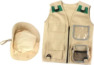 1Set Explorer Kit Comfortable Explorer Vest and Hat for Outdoor Adventures for Boys and Girls Costume for Playtime and Exploration