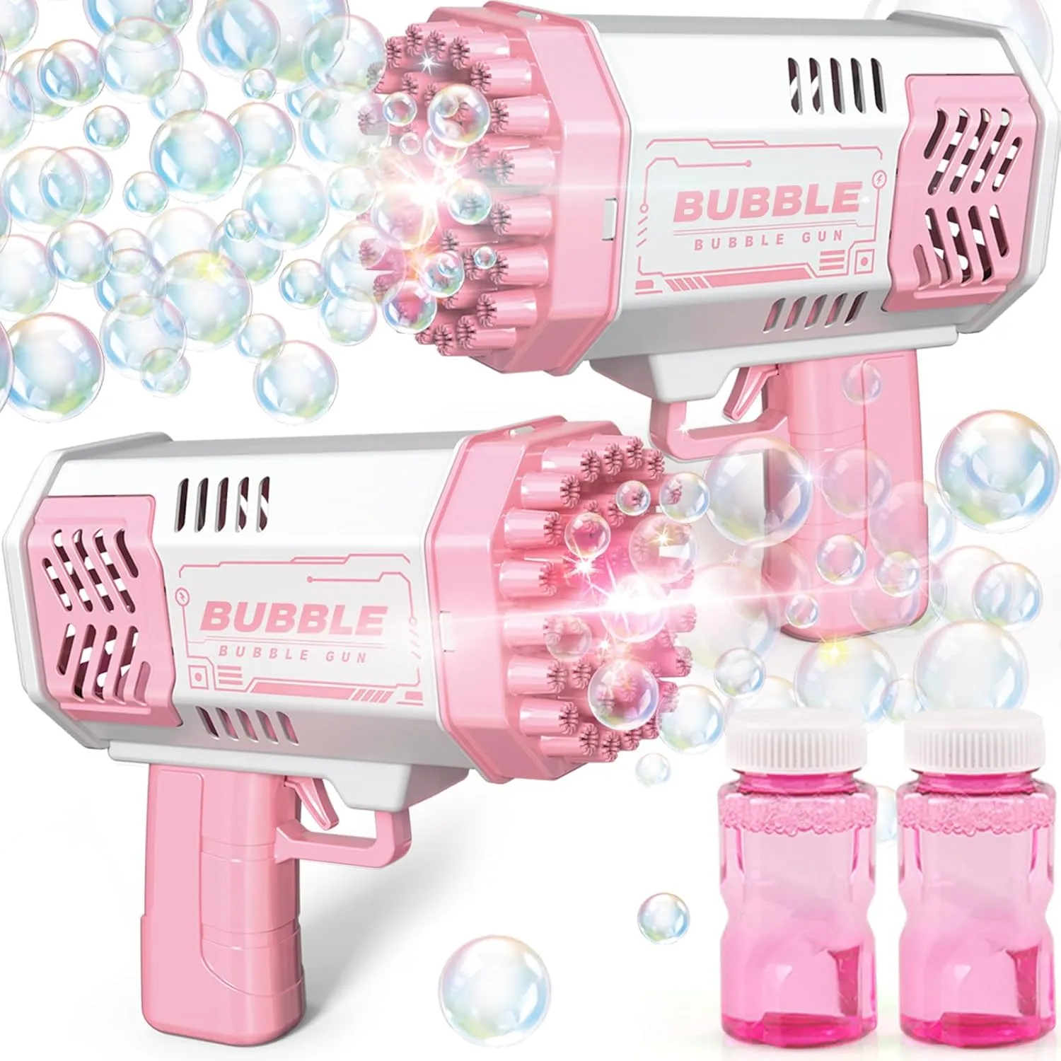 2 Pack Bubble Gun, Bubble Machine for Toddlers, Toys for Kids 3 4 5 6 7 8 Years Old, Bubbles Maker Blower, Toy for Boys Girls Outdoor Indoor Birthday Wedding Party, Gifts for Ages 4-8