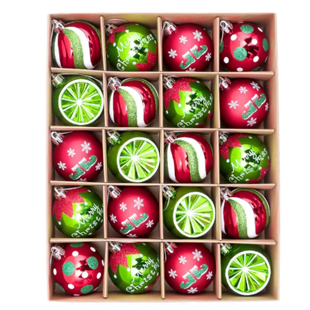 20-Piece Hand-Painted 6cm Christmas Ball Set