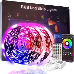 200 FT Led Lights for Bedroom, Music Synchronized Smart Led Strip Lights, Ultra Long with Remote Application Control Bluetooth LED Lights, Color Change RGB Light