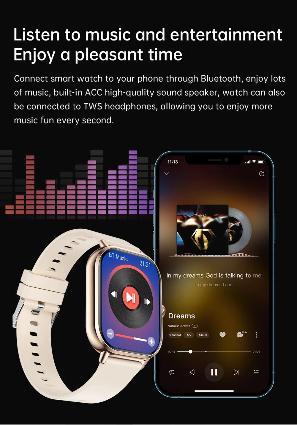 2024 2.01'' Smart Watch Bluetooth Call Play Music