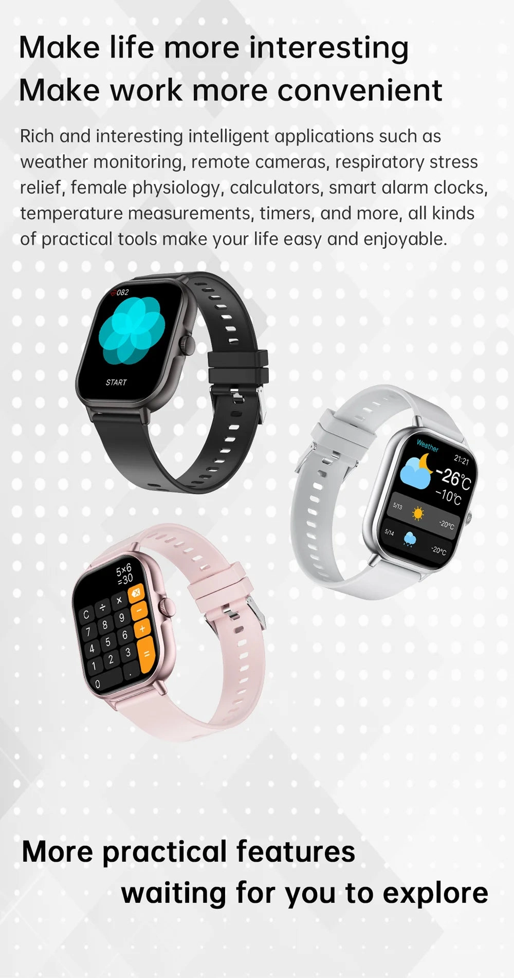 2024 2.01'' Smart Watch Bluetooth Call Play Music