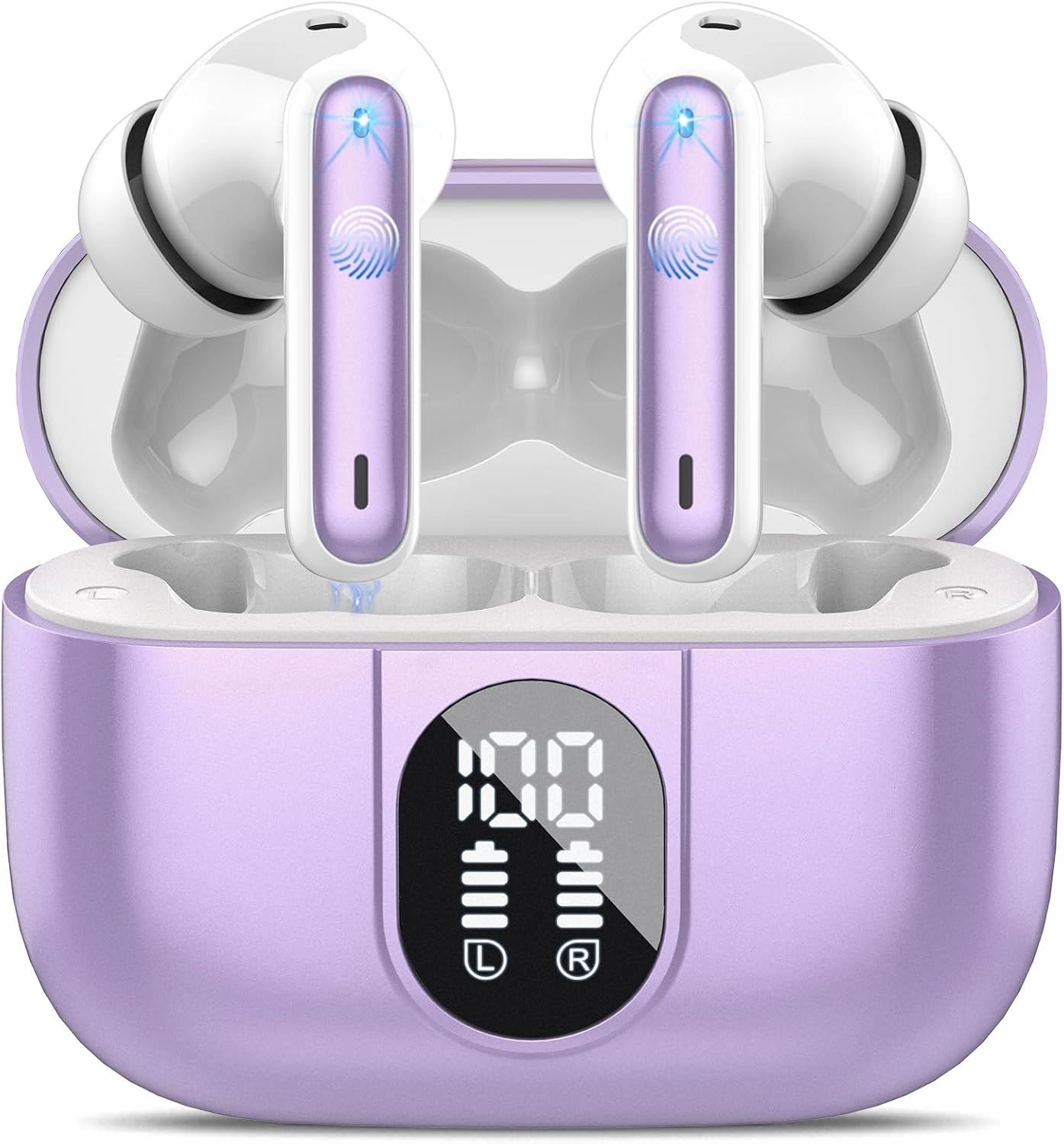 2025 Bluetooth 5.3 Headphones Wireless Earbuds HiFi Stereo, 40H Playtime in-Ear Earbud, Bluetooth Earbuds with LED Power Display, IP7 Waterproof Wireless Earphones Sport Headset for Android iOS