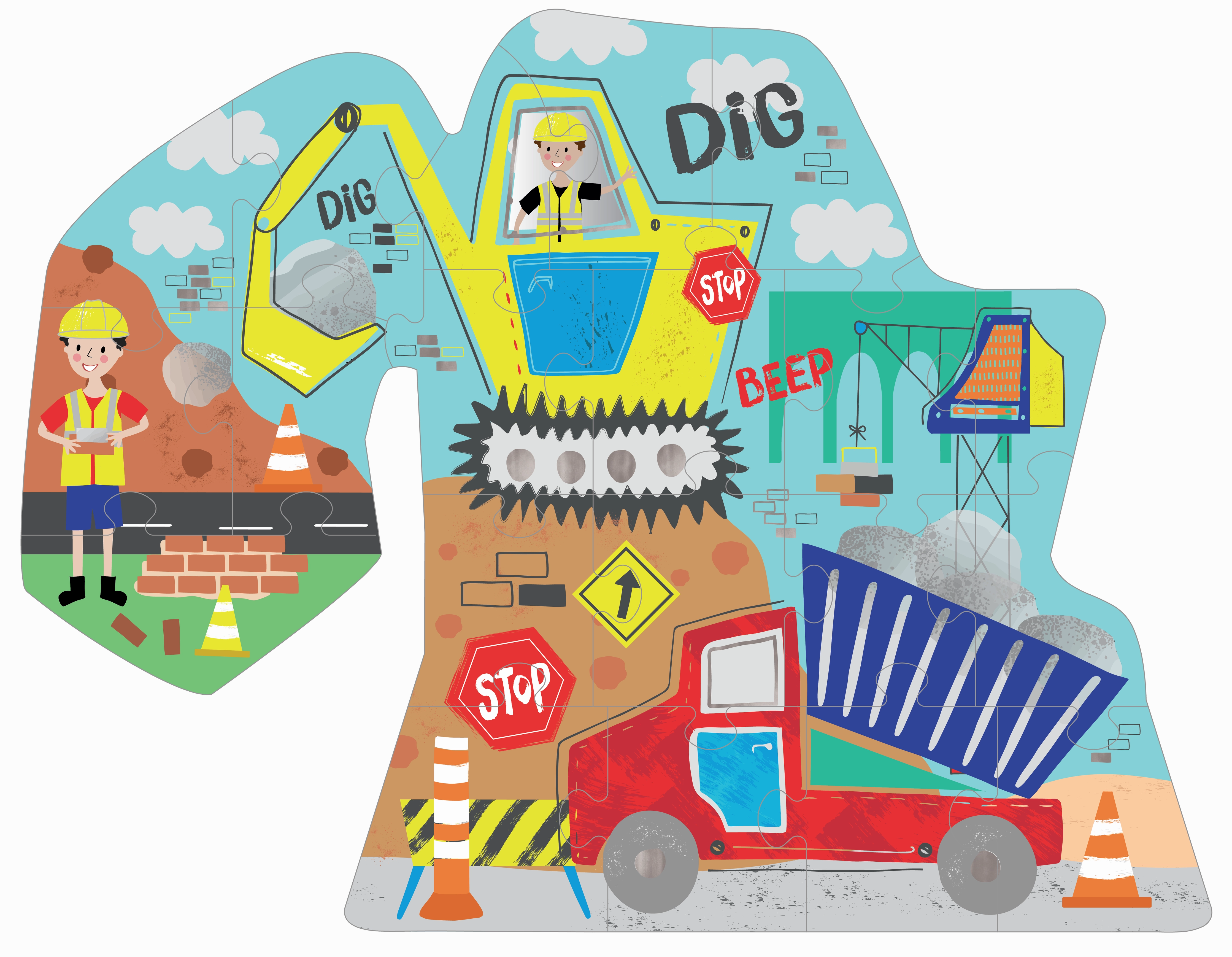 20 Piece Jigsaw - Construction Digger