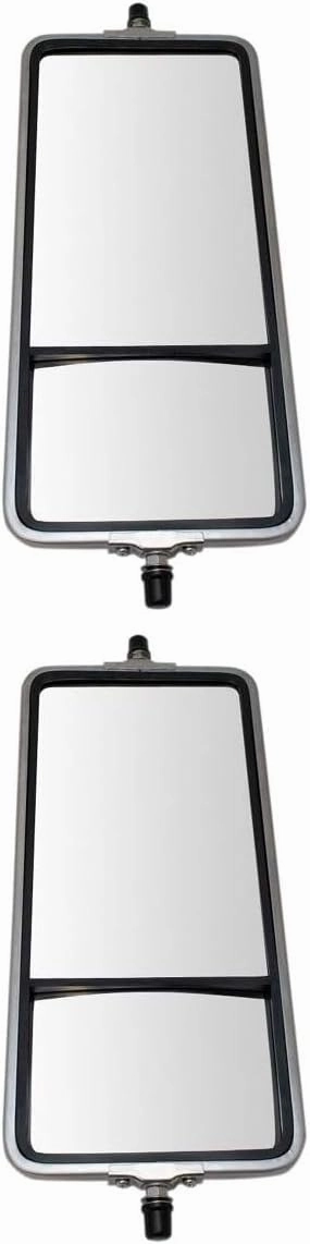 2 Set of - 16" 7" Stainless Steel West Coast Convex Mirror Bubble Back for Mack for MR MR600RS 88 for RD RD600ST 04 Semi 2-Mounting Hole Quantity Smooth Clear Curved Paint Match Manual