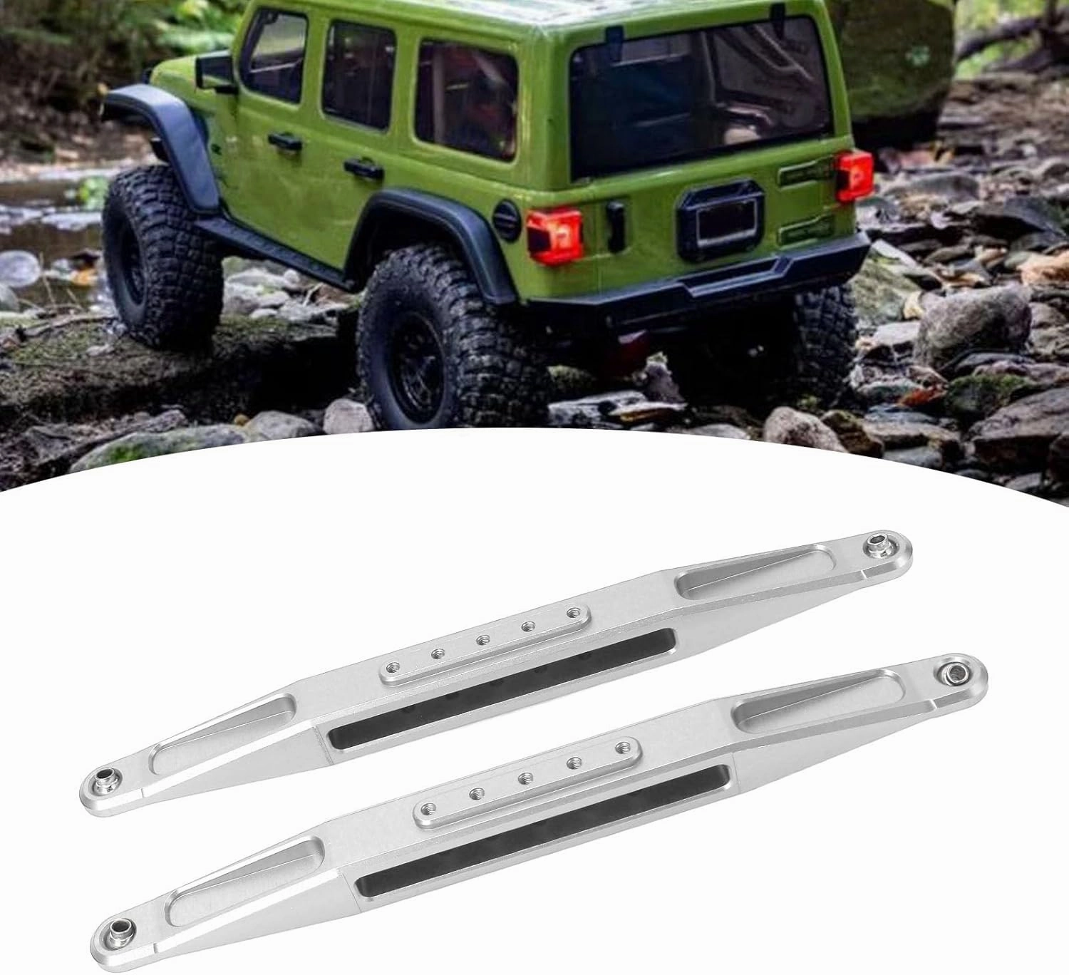 2PCS Aluminum Alloy Rear Lower Trailing Arms for UD1002 UD1002se 1/10 Desert Off Road Car, Lightweight Upgrade for Improved Stability and Control (Silver)