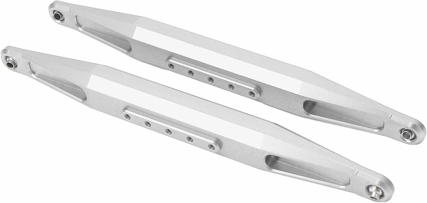 2PCS Aluminum Alloy Rear Lower Trailing Arms for UD1002 UD1002se 1/10 Desert Off Road Car, Lightweight Upgrade for Improved Stability and Control (Silver)