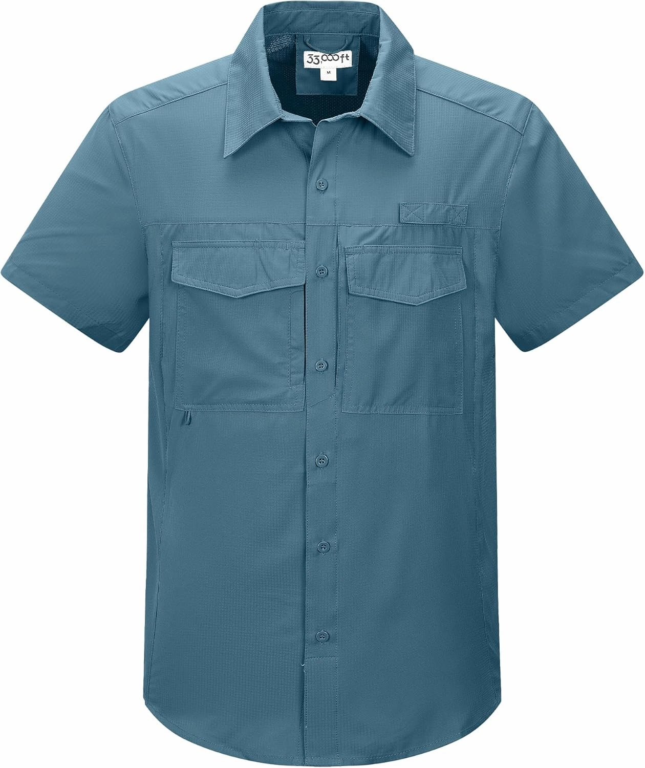 33,000ft Men's Fishing Shirts Lightweight Cool Quick Dry Sun Protection UV Short Sleeve Shirt for Casual Hiking Safari Travel