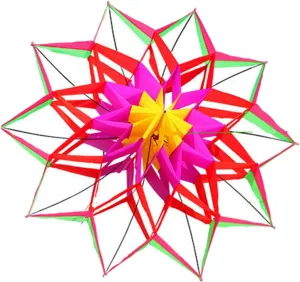 3D Lotus Kite Portable Soar Kites Lightweight Kids Outdoor Toy for Beach Park Travel