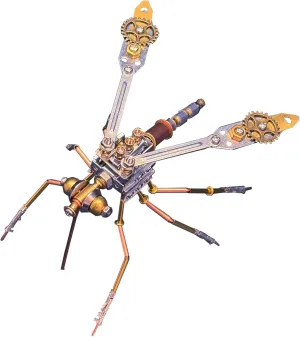 3D Metal Puzzle Mosquito Model, 144PCS Mechanical Insect DIY Assembly Kit, Unique Mechanical Art Desktop Ornament