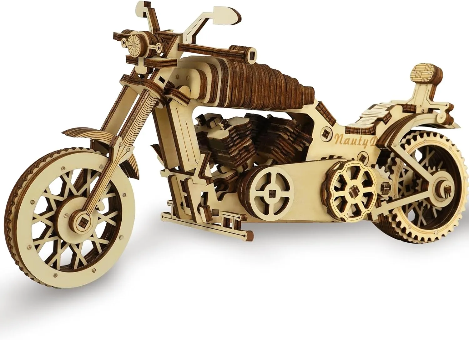3D Wooden Puzzle Motorcycle Model Kit, Brain Teaser, Stress Relief Toy, 14 , Easy to Assemble
