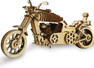 3D Wooden Puzzle Motorcycle Model Kit, Brain Teaser, Stress Relief Toy, 14 , Easy to Assemble