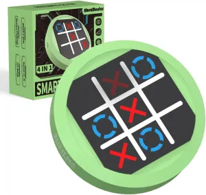 4-in-1 Tic Tac Toe Game,Electronic Handheld Game Console. Portable Travel Games for Kids & Adults Ages 3 ,Puzzle Board Games for Brain Training and Memory Growth