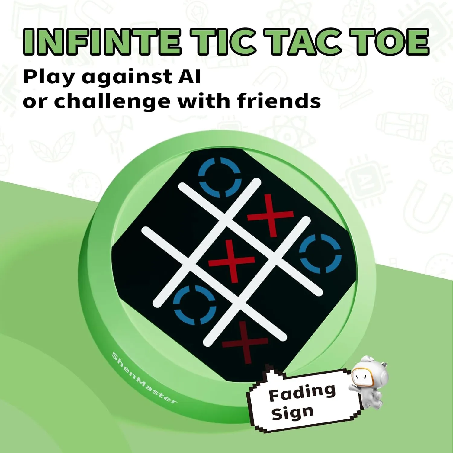4-in-1 Tic Tac Toe Game,Electronic Handheld Game Console. Portable Travel Games for Kids & Adults Ages 3 ,Puzzle Board Games for Brain Training and Memory Growth