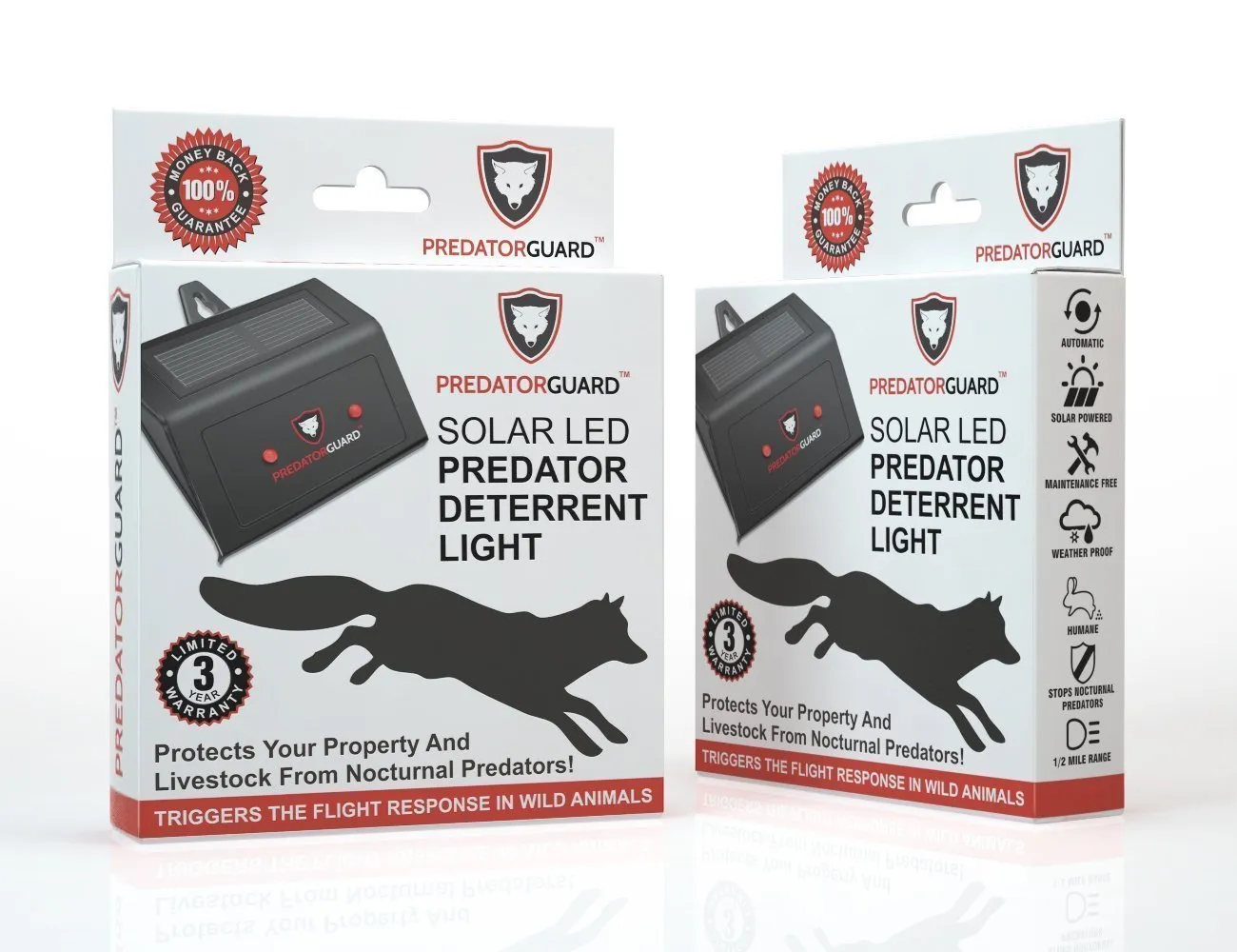 4 Pest Raccoon Pack Unique appearance Predator Solar Repellent Away, Powered - Animals Coyote Deer Devices, PREDATORGUARD Deterrent Accessories Scares Nocturnal Secure checkout Light Chicken Coop