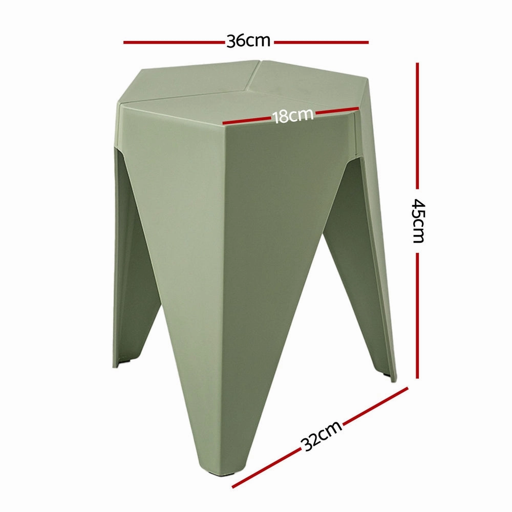 4PC Puzzle Stool Bar Stools Stackable Green