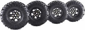 4Sets 1.9" 110mm 1/10 Rock Crawler Tires & Wheels Rim Ultra Soft for RC Car 1/10 Scale Axial scx10 ii TRX-4 D90 RC4WD TF2 Stampede