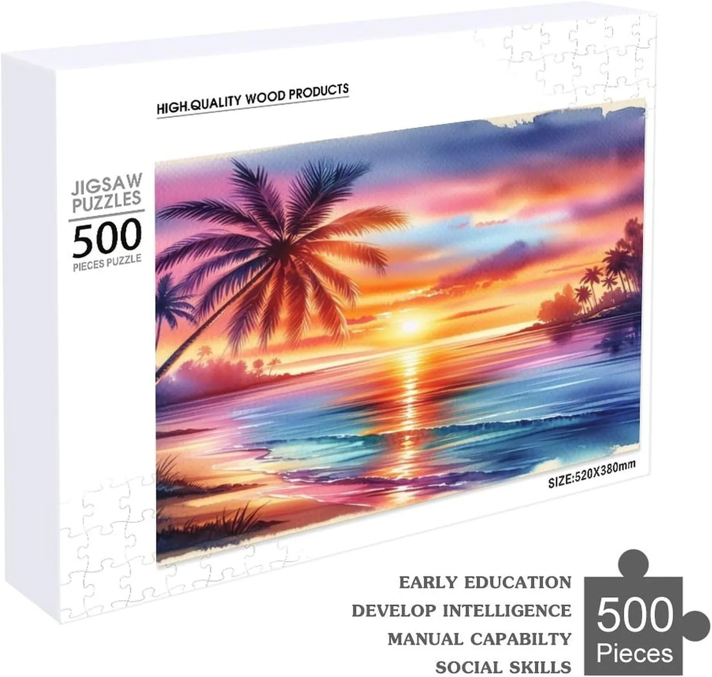 500 Piece Adult Jigsaw Puzzle Black and White Butterfly Melting Ice Cubes Adult Family Puzzle Home Decor Gift for Women Men 20.5x15 Inch