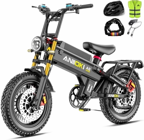 5600W Dual Motor eBike,2025 A8 PRO MAX Electric Bike,45MPH 60V 70Ah Electric Bike for Adults,200Miles Long Range,20x4 Fat Tire All Terrain Ebikes, Full Suspension E Bike,7-Speed Gear,5" Display
