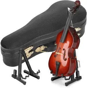 5.7'' Miniature Violin, Wooden Instrument Model with Stand, Miniature Dollhouse Model Home Decoration, Gift Package