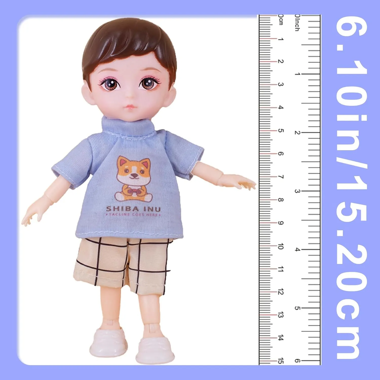6 Inches Boy Dolls Set, Ball Jointed Doll Kids Boy Doll with Clothes,with Gift Box and Greeting Card, Ideal Gift for Kids