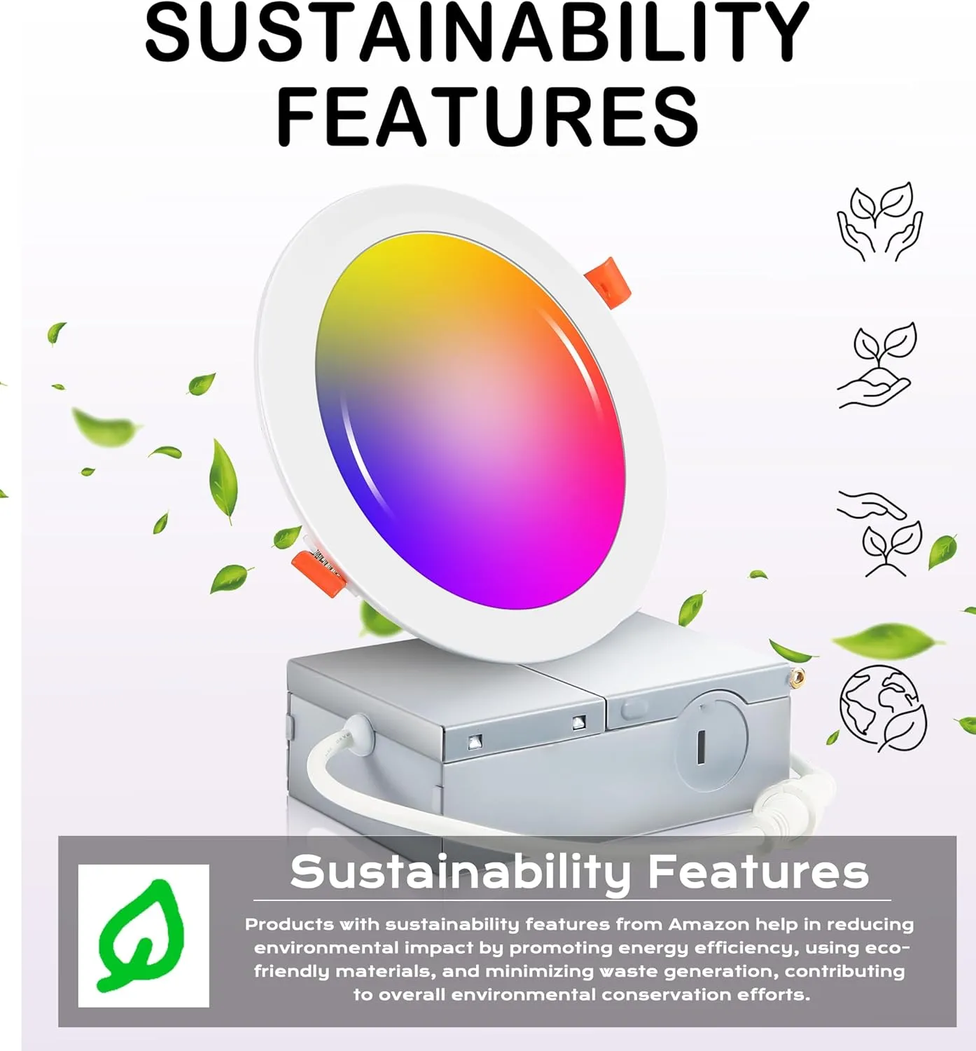 [6 Pack] CLOUDY BAY 4inch Smart WiFi LED Recessed Lights,RGBCW Color Changing Recessed Lighting,Compatible with Alexa and Google Home Assistant,10W 2700K-6500K,CRI90  Wet Location,White Finish