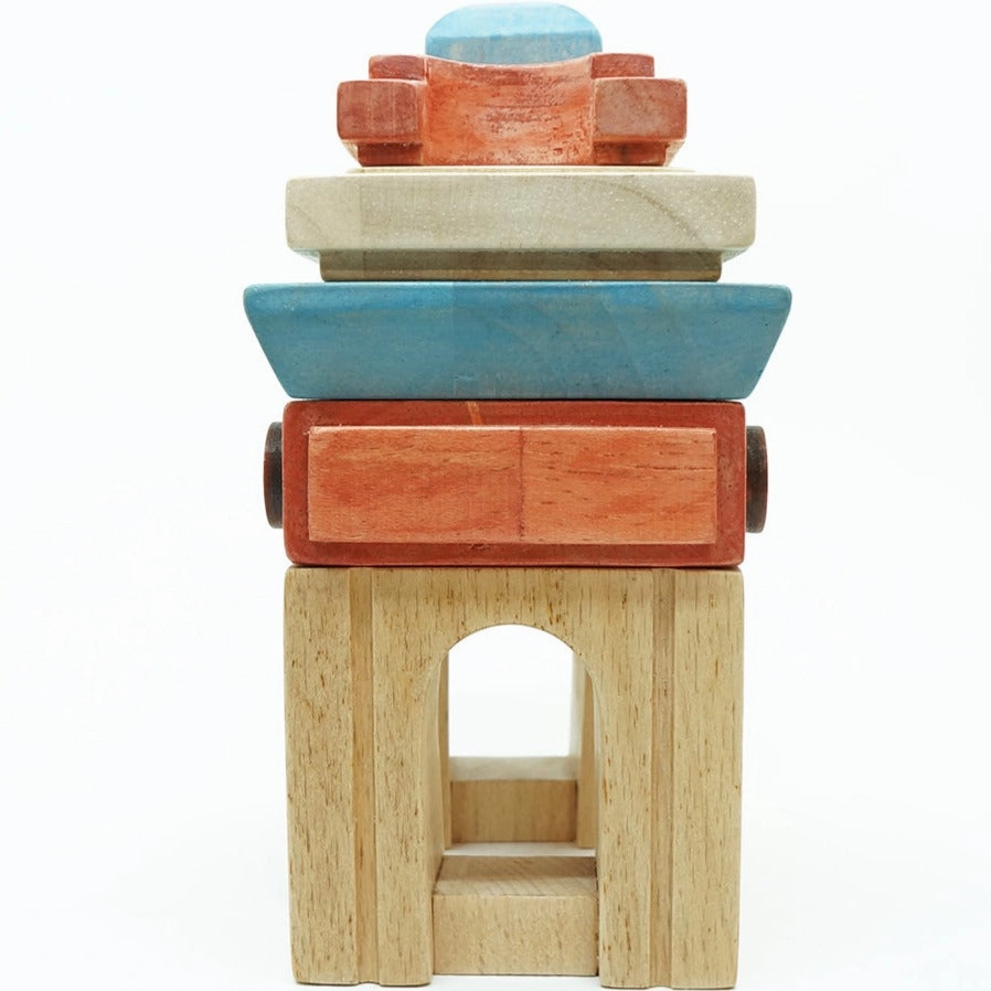 6 Pieces Wooden India Gate Blocks (2-4 Years)