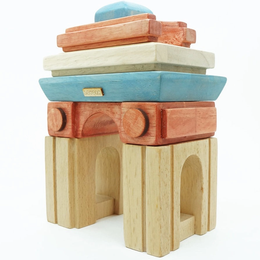 6 Pieces Wooden India Gate Blocks (2-4 Years)