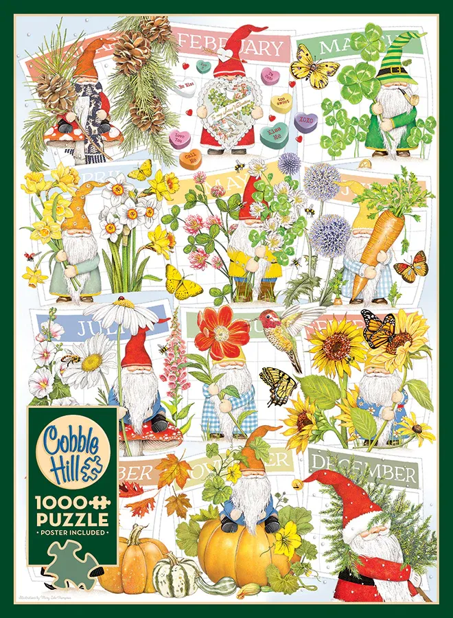 A Happy Gnome Life, 1000pc puzzle, Compact