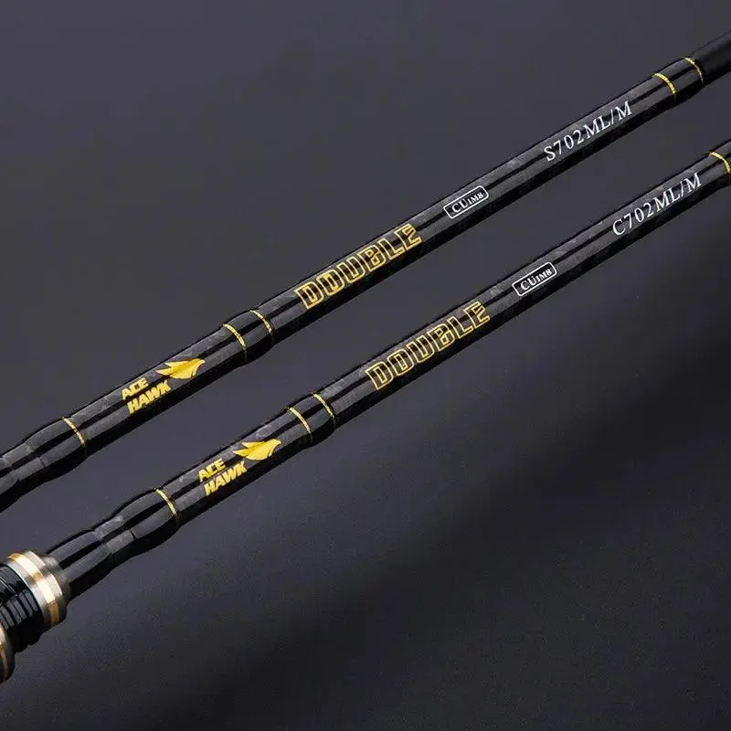 ACE HAWK 2.1m M/ML  Double Tips Bass Fishing Rod Cheap China Lure Pole 4-15g Casting Light Jigging Tackle 2 Sections