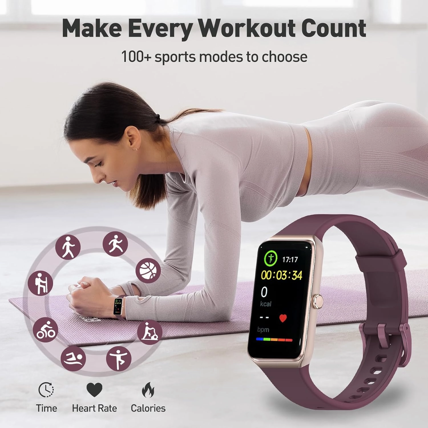 Activity & Fitness Trackers,1.47" Smart Fitness Watch with 24/7 Blood Pressure/Blood Oxygen/Heart Rate/Stress Monitoring, IP67 Waterproof Calorie Step Sleep Tracker Health Watch for Women Men