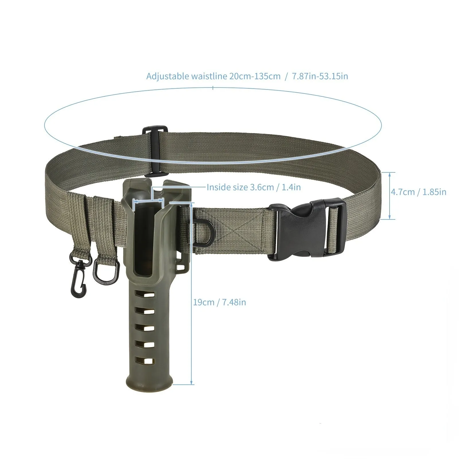 Adjustable Fishing Waist Belt with Rod Holder