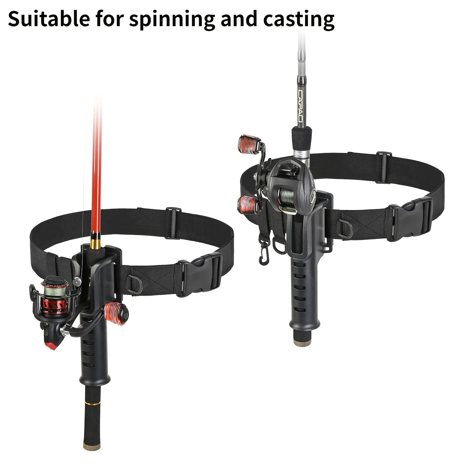 Adjustable Fishing Waist Belt with Rod Holder