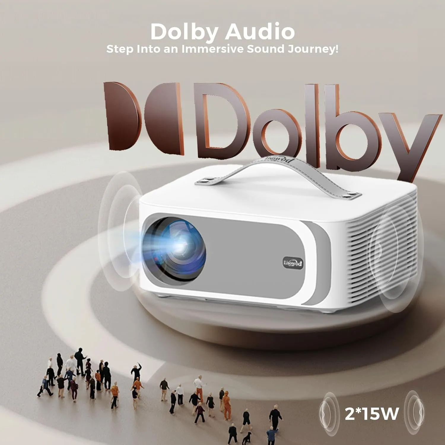 [AI Movin System & 1200 ANSI] Projector-4K with WiFi 6 and Bluetooth, 30W DoIby Audio Netflix-Licensed Projector, One-touch Focus Portable 1080P Outdoor-Projector, Lisowod Smart Proyector with HDR10 