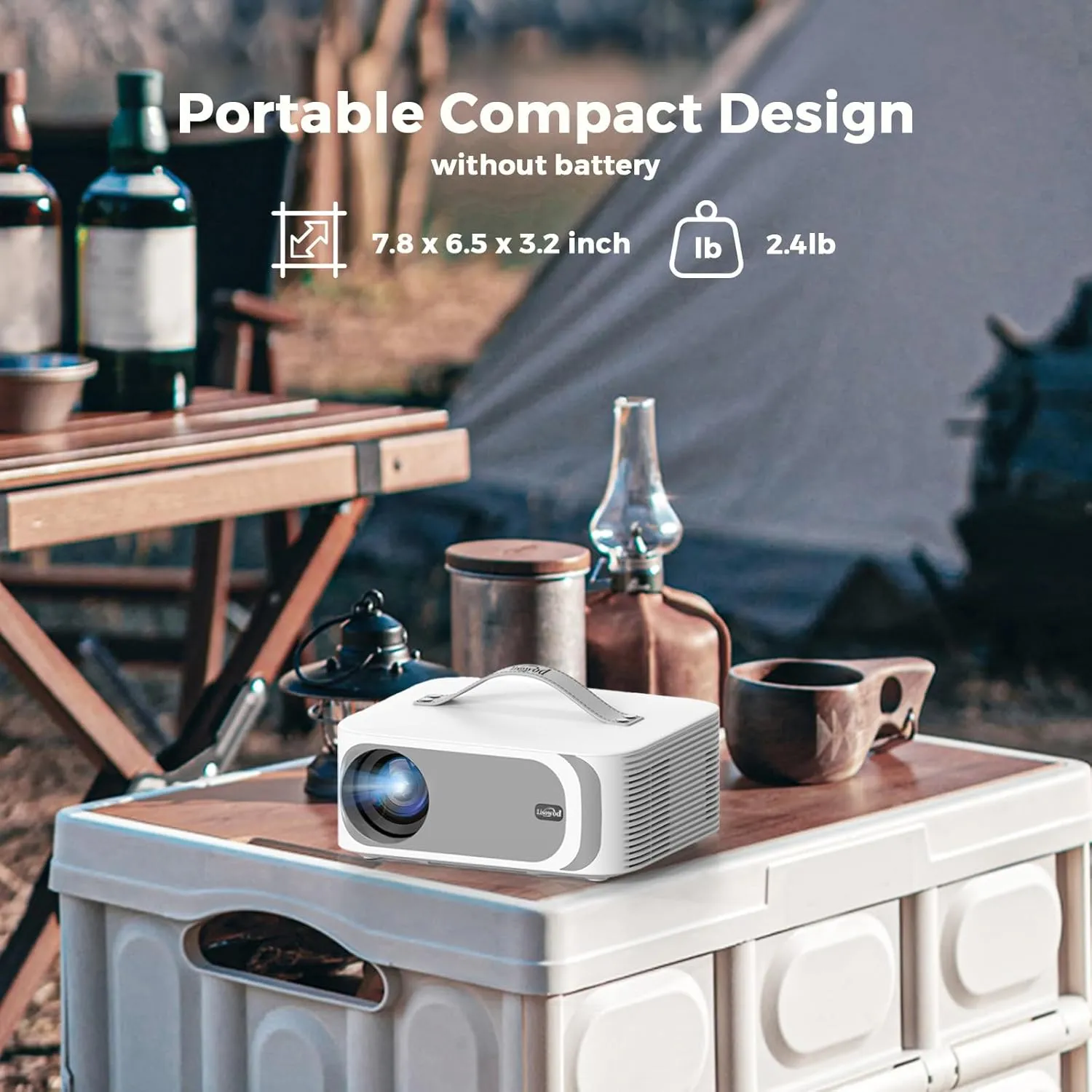 [AI Movin System & 1200 ANSI] Projector-4K with WiFi 6 and Bluetooth, 30W DoIby Audio Netflix-Licensed Projector, One-touch Focus Portable 1080P Outdoor-Projector, Lisowod Smart Proyector with HDR10 