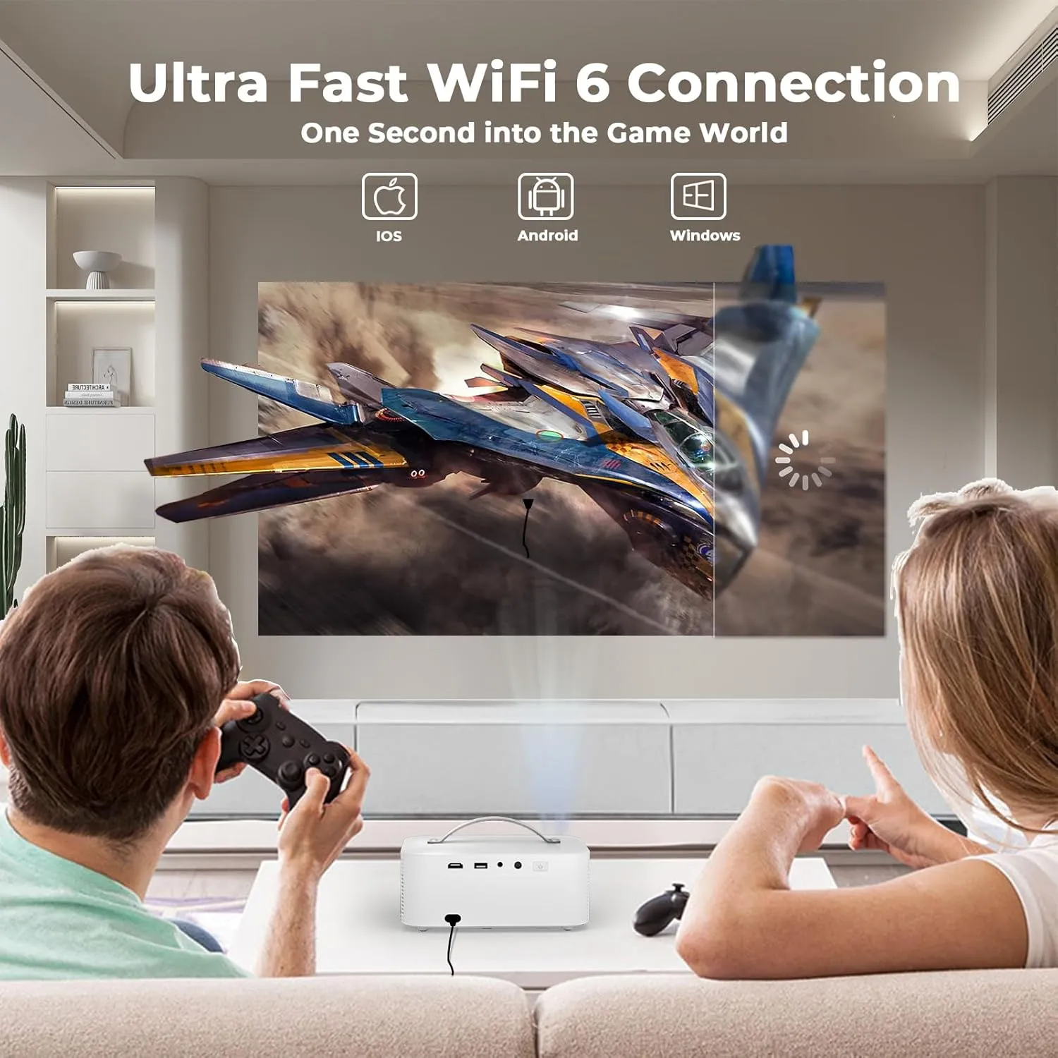 [AI Movin System & 1200 ANSI] Projector-4K with WiFi 6 and Bluetooth, 30W DoIby Audio Netflix-Licensed Projector, One-touch Focus Portable 1080P Outdoor-Projector, Lisowod Smart Proyector with HDR10 