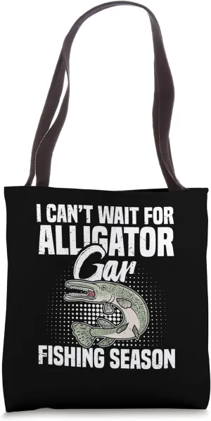 Alligator Gar Fisherman Rod and Reel Lure Alligator Fisher Tote Bag