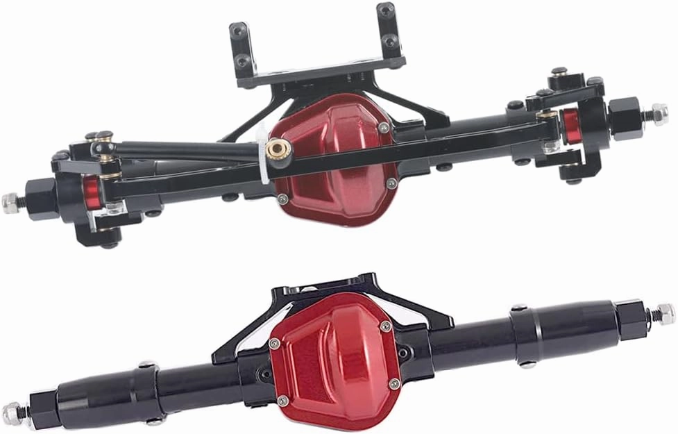 Aluminum Alloy Front and Rear Axle and Universal Driveshafts Set for 1/10 RC Crawler Car Axial SCX10 (Black)