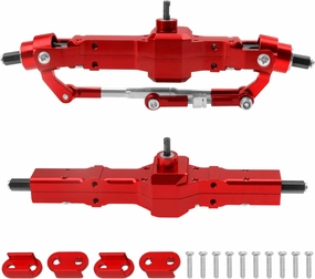 Aluminum Alloy Front Rear Portal Axle Upgrade Part Compatible with WPL B14 B16 B24 B36 HengLong FeiYu JJRC 1/16 RC Car (Red)