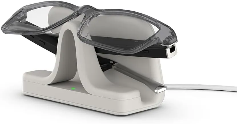 Amazon Echo Frames (newest model)   Echo Spot (newest model), Smart Glasses with Alexa, Modern Rectangle frames in Charcoal Gray with prescription ready lenses